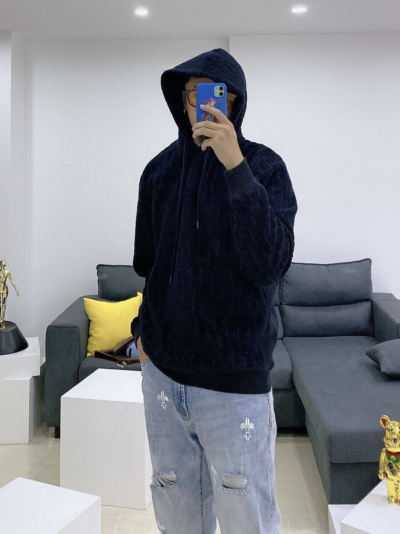  [DIOR] 디올 오블리크 오버사이즈 스웨트 셔츠 후드 티셔츠 113J631A0684 (2 COLOR)