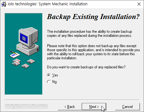 Backup Existing Installation?