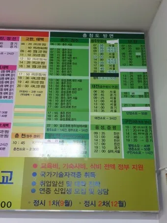 원주 시외버스터미널 시간표 예매 요금표_21