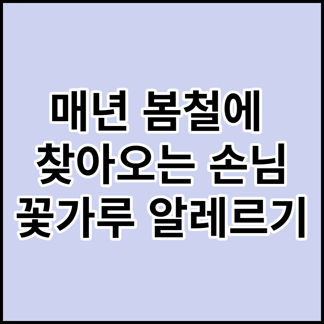  [꽃가루 알레르기]-건강한 봄을  보내기위한 필수사항,꽃가루 알레르기의 원인과 증상및 예방