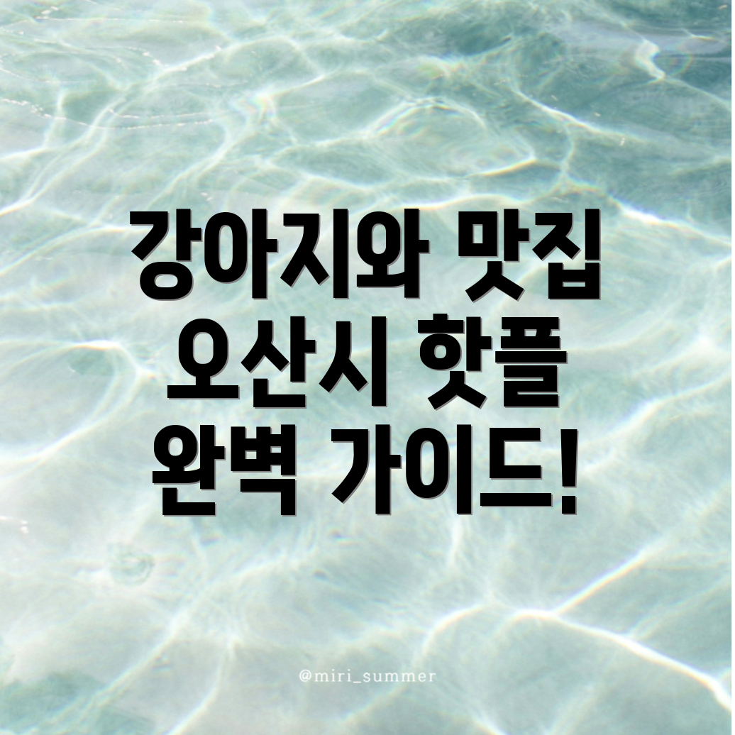 오산시 강아지 동반 식당