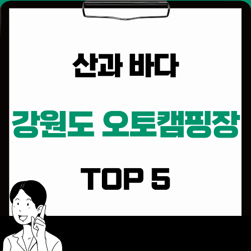  '지금가야해' 강원도 오토캠핑장 BEST 5곳