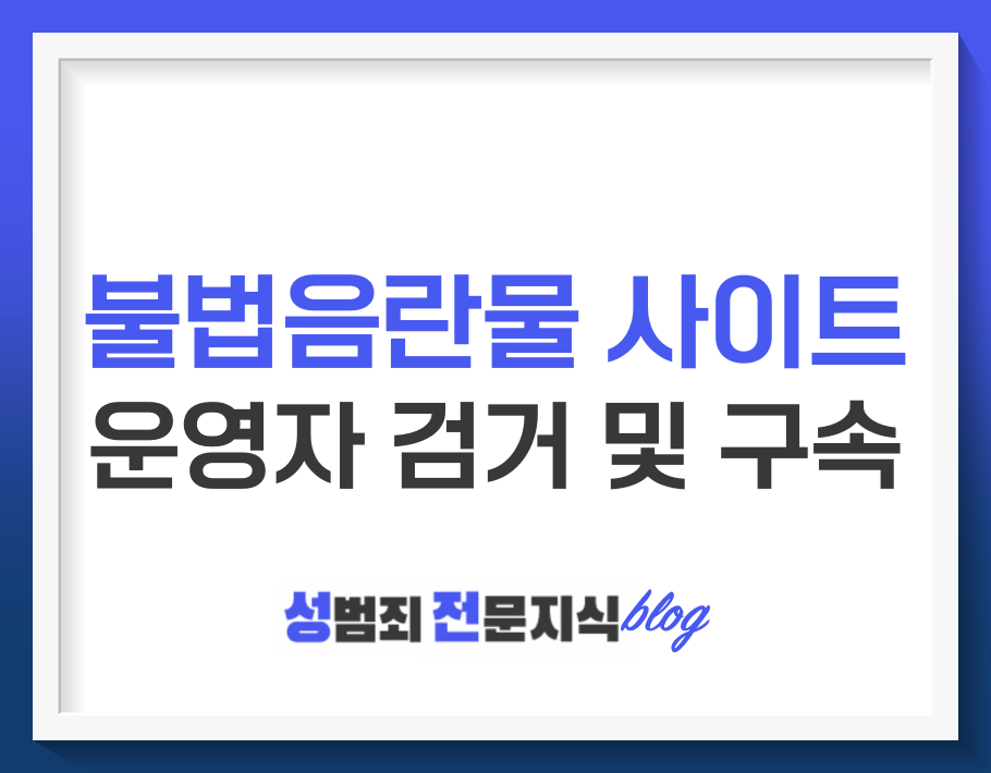  최근 불법 음란물 사이트 운영자가 구속되었습니다.