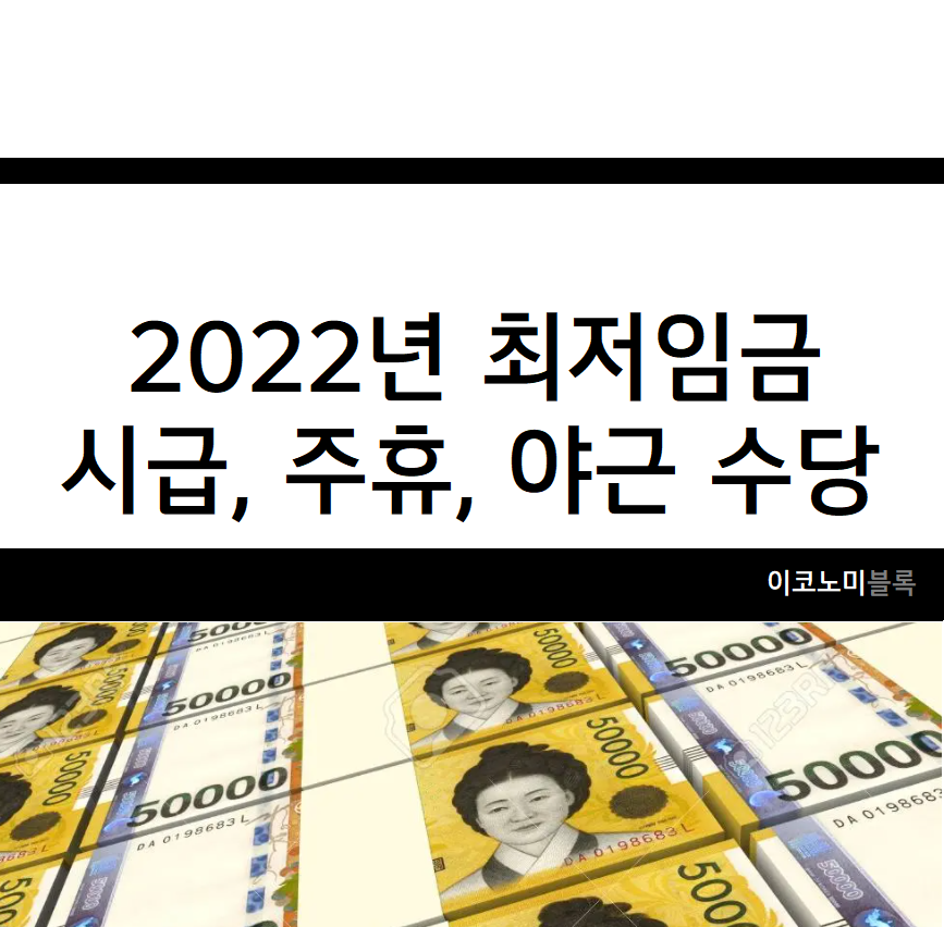 2022년 최저임금 : 월급, 주휴수당 포함 시급, 야간수당
