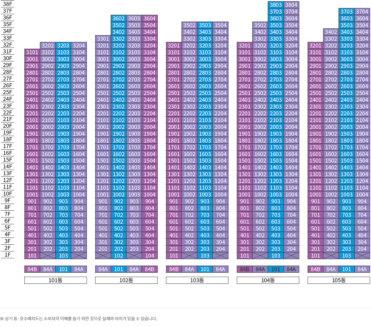 구룡포 푸르지오 동호배치도