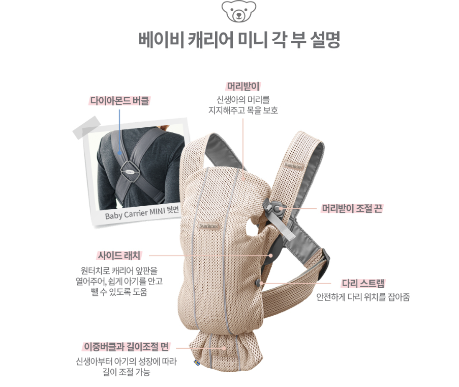  아기 육아템 기록하기 [베이비뵨/베이비캐리어 미니(3D메쉬)아기띠]