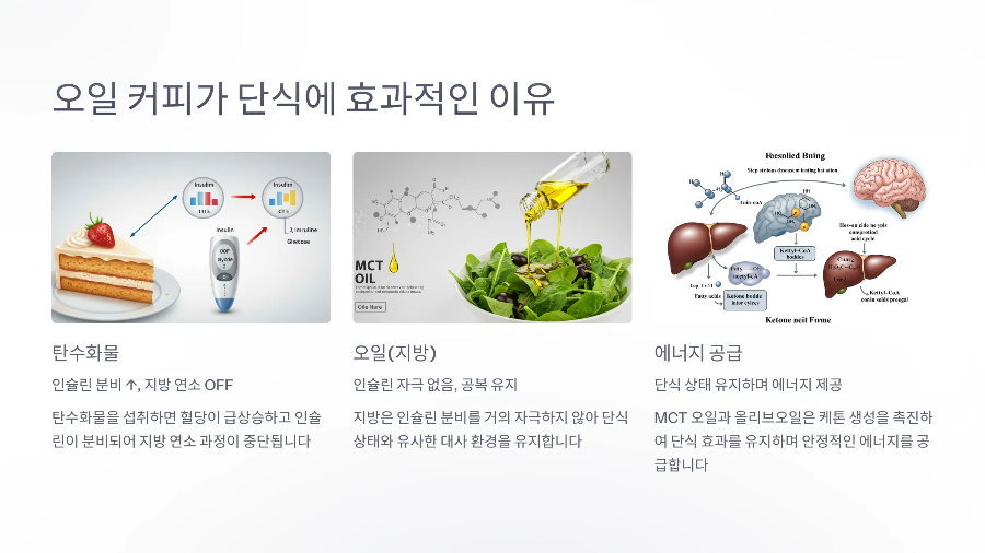 오일 커피가 단식에 효과적