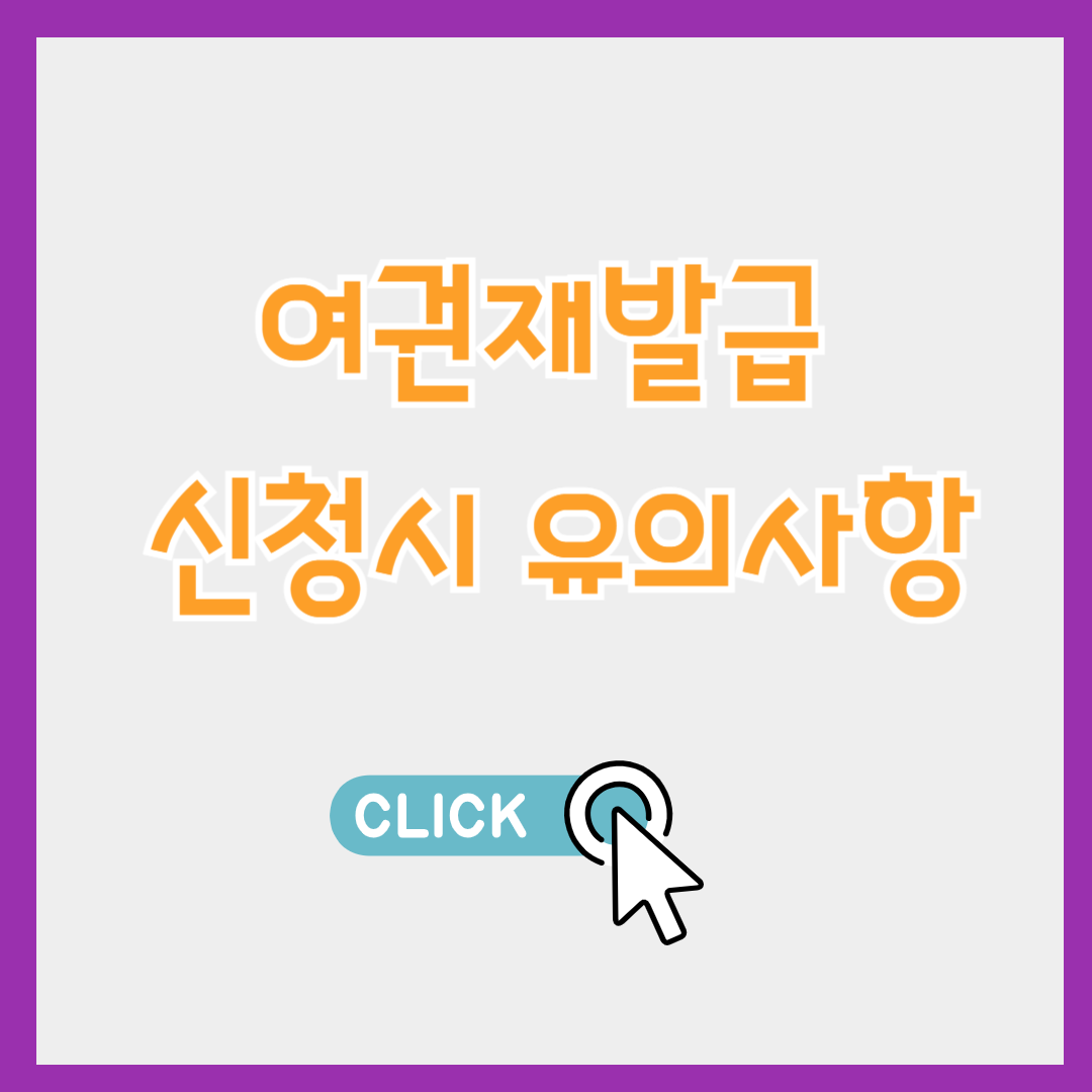 여권 재발급 신청시 유의사항 신청방법