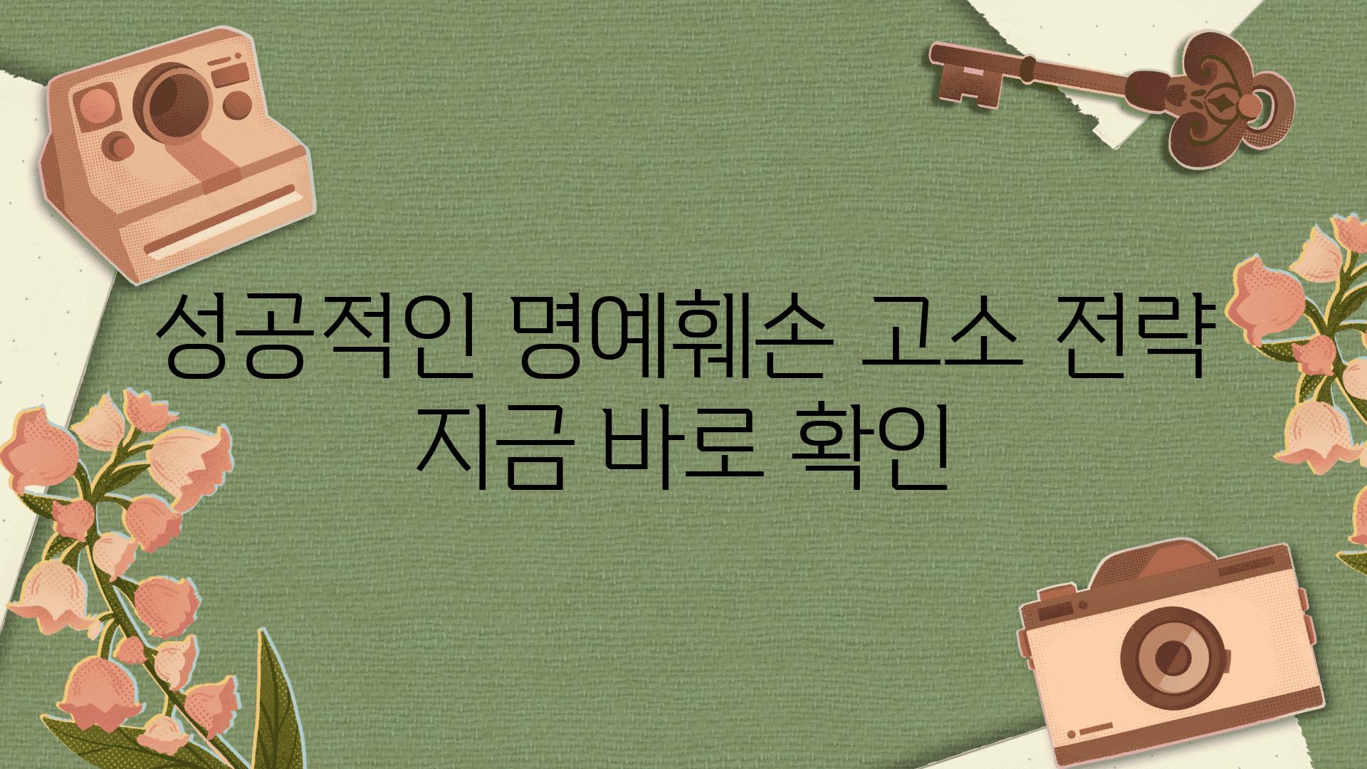 성공적인 명예훼손 고소 전략 지금 바로 확인