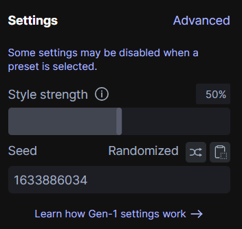 gen-1의 settings