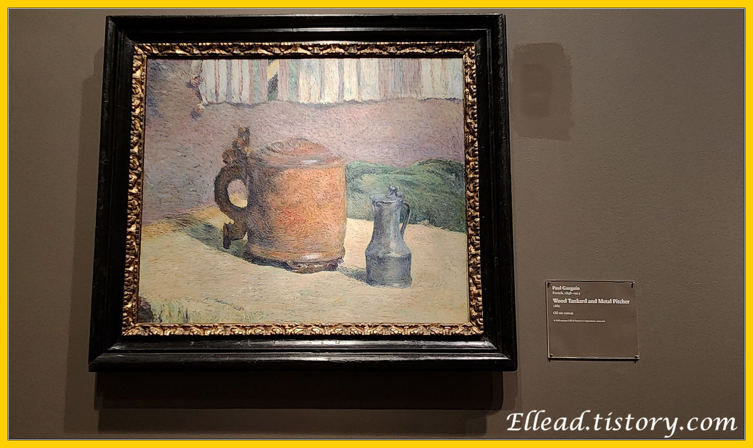고갱&#44; Wood tankard and metal pitcher&#44; 1880
