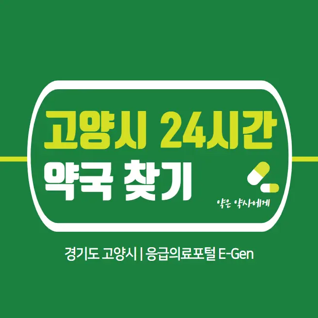  고양시 24시간 당번약국 | 심야간 휴일 주말 일요일 당직약국 12곳