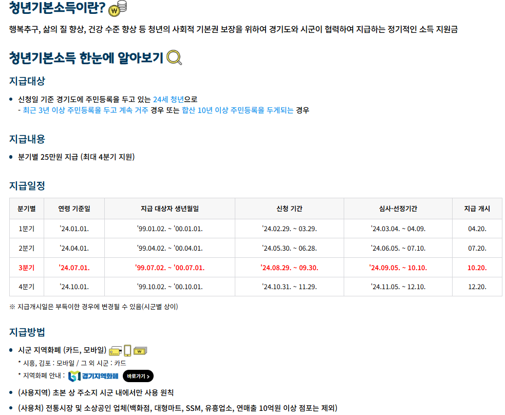 경기도 파주시 ‘2024년 3분기 청년기본소득’ 신청 시작 (8월29일 ~ 9월30일까지)