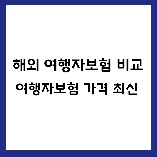 해외 여행자보험 비교