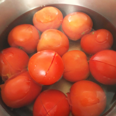 토마토 마리네이드 토마토 껍질 손질
