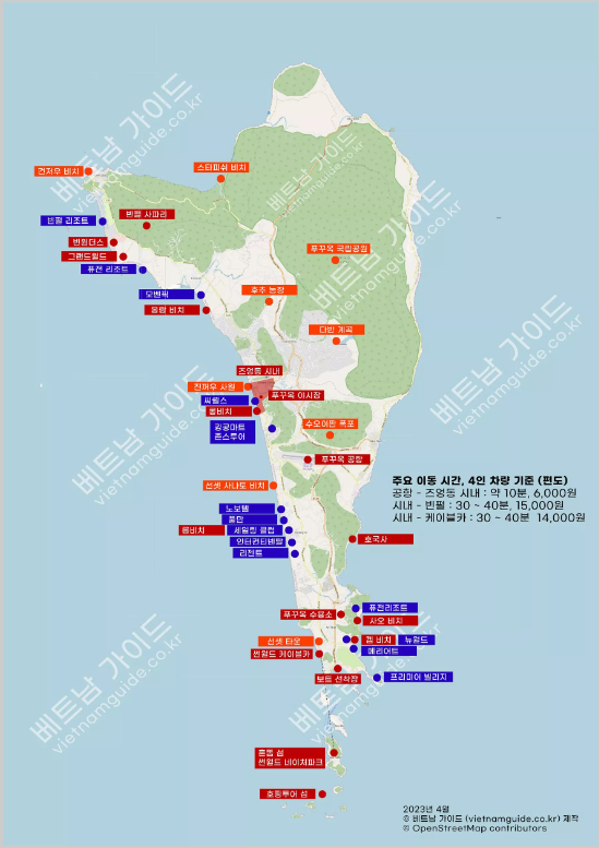 푸꾸옥 관광지도