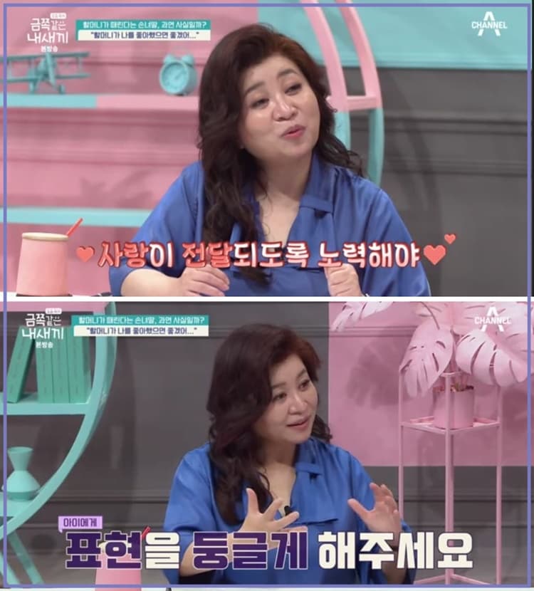 금쪽이 할머니에게 솔루션을 설명하는 오은영 박사 모습