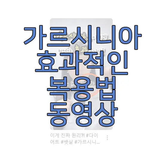 가르시니아의 효과적인 복용법 동영상 보러 가기 링크 사진