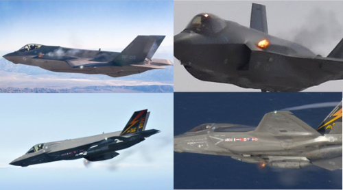 위) 기관포 내부 F35A&#44; 아래) 건포드 장착 F35B