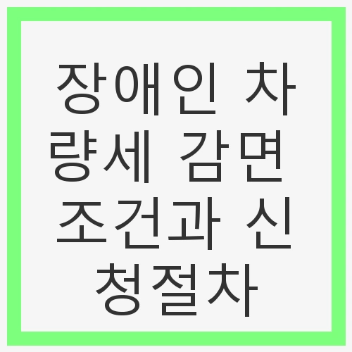장애인 차량세 감면