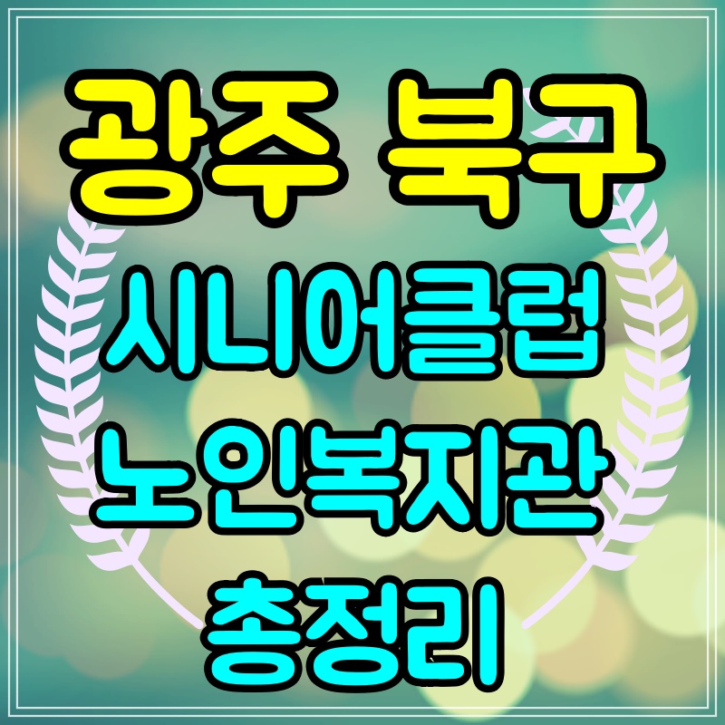  광주 북구 노인일자리 구하기 시니어클럽 노인복지관