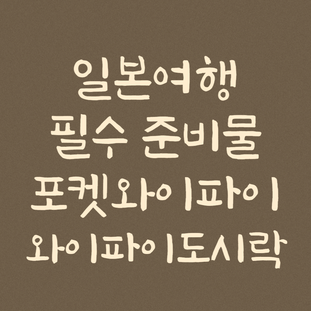  일본여행 준비물 챙기기, 포켓와이파이 도시락 예약 팁