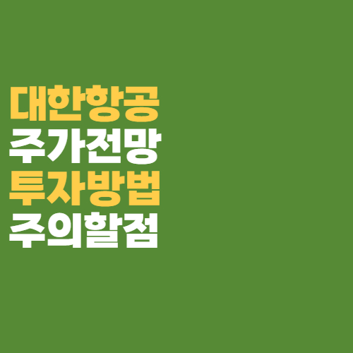  대한항공 주가전망과 투자 방법, 주의할점 실적 개선 가능한가?