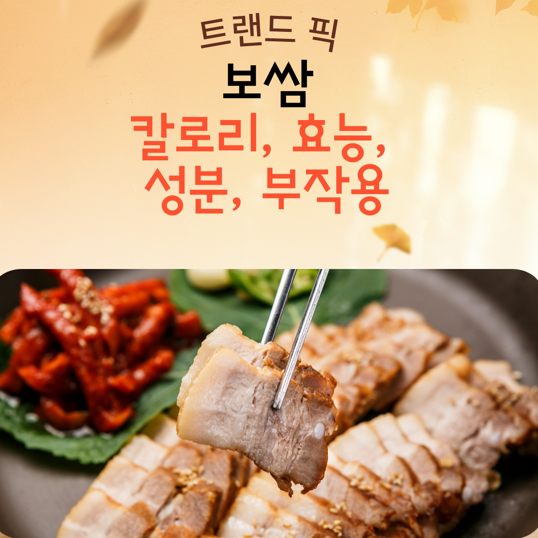 보쌈 칼로리, 효능, 성분, 부작용 – 맛과 영양을 함께 잡은 삶은 고기 한 상