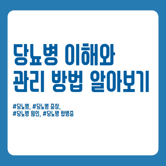  당뇨병 이해와 관리 방법 알아보기