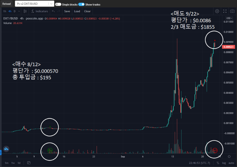  DXT(Dexit) 코인, 11배 수익 실현 복기