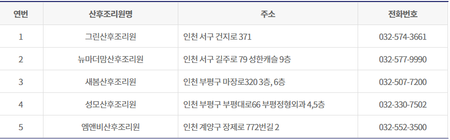  인천시 출산·육아지원 서비스