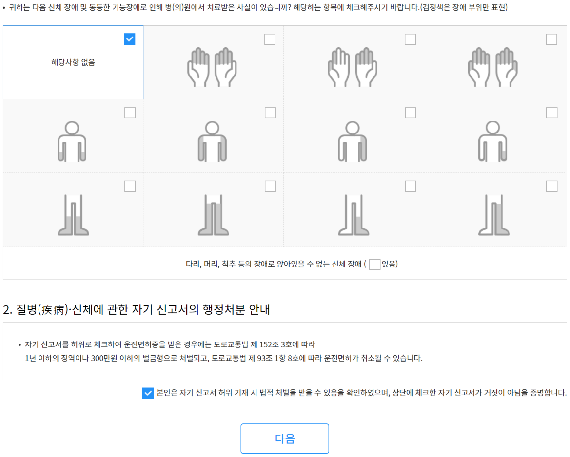 기능장애에 대한 확인