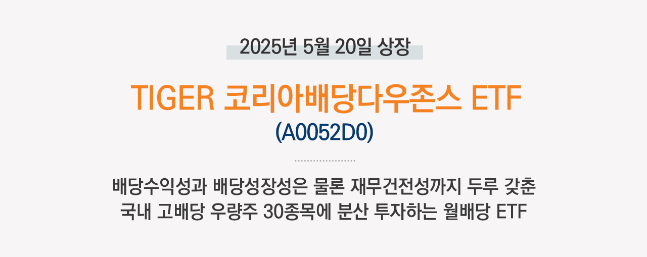 TIGER 코리아 배당 다우존스