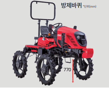 아세아 승용관리기 농작업 추천(로터리, 휴립피복, 구굴, 비료살포 작업)