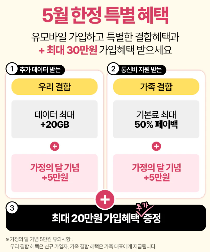 유모바일 5월 혜택