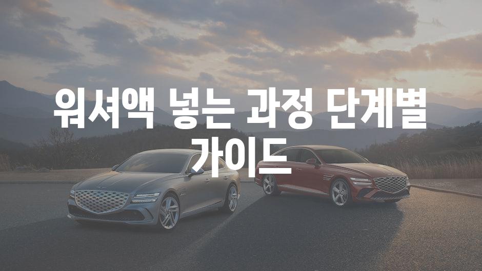 워셔액 넣는 과정 단계별 가이드