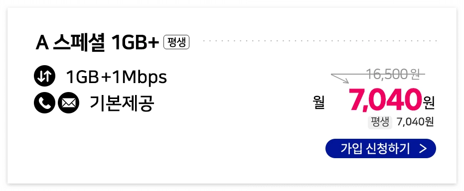 알뜰폰 요금제 평생 할인