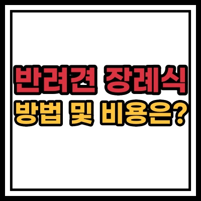  반려견, 강아지 장례식 방법 및 비용은?