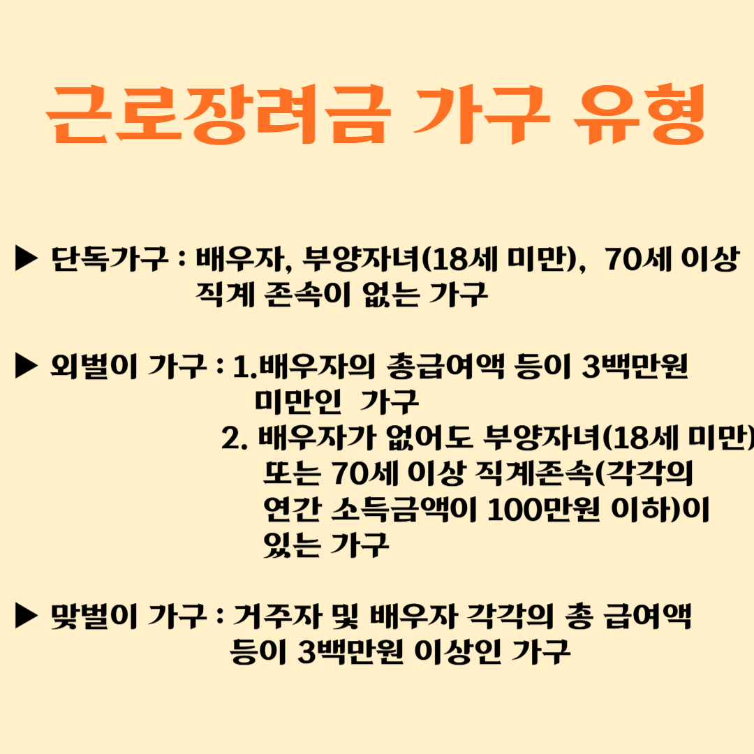 근로장려금 가구 유형