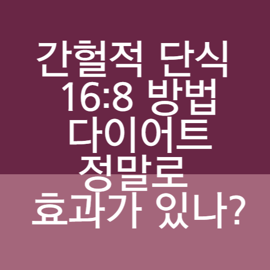 간헐적 단식 16:8 방법 다이어트 정말로 효과가 있나?