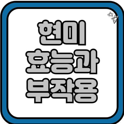 현미 효능 및 부작용