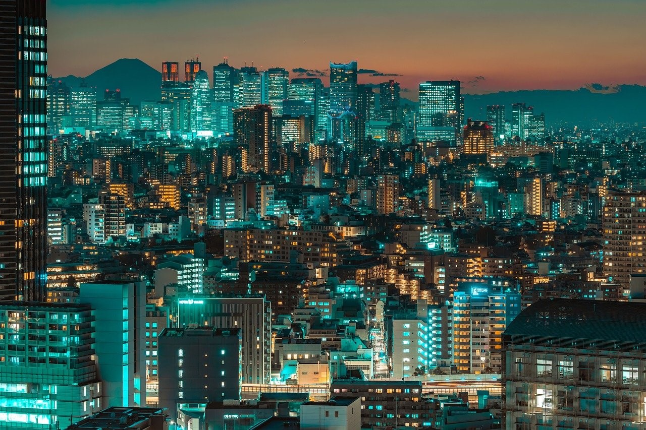 일본 도시 야경 사진