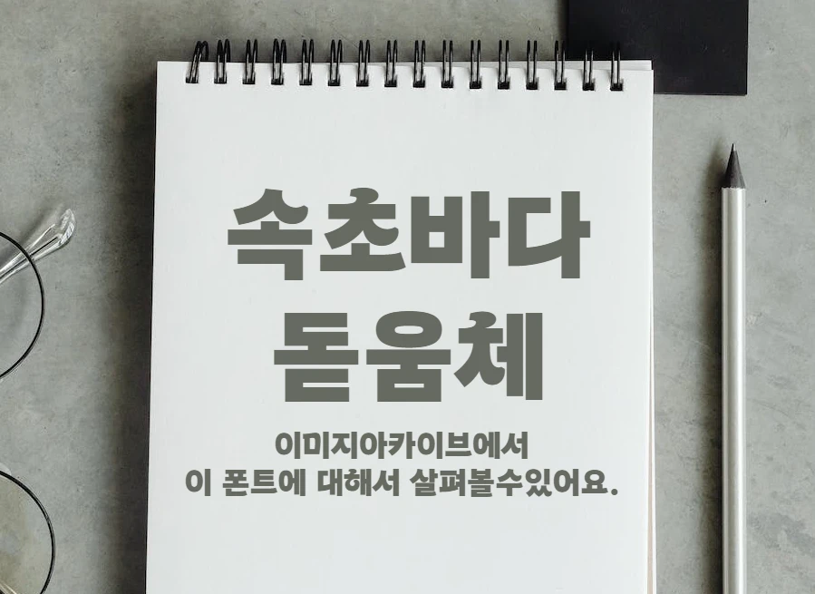 속초바다 돋움체 : 주목성 높은 굵은획과 파도의 모습을 닮은 무료 한글 폰트