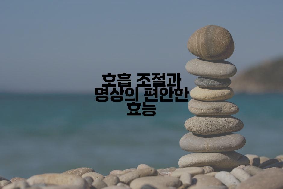 호흡 조절과 명상의 편안한 효능