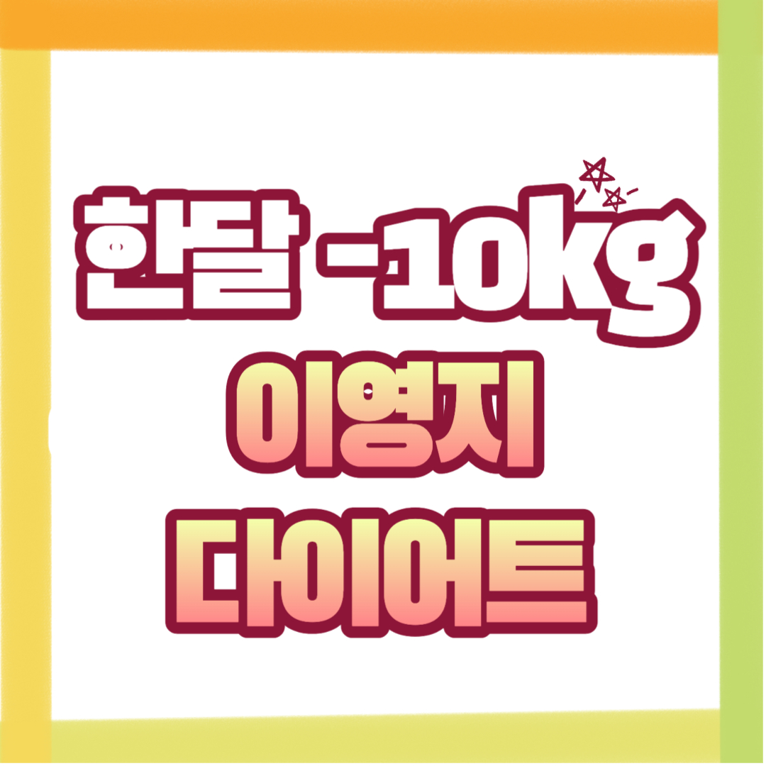  이영지 다이어트, 한달 10kg 감량 방법 총정리