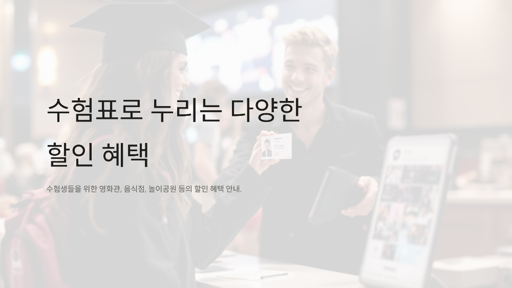 수험표로 누릴 수 있는 할인 혜택 총정리! 영화관, 음식점, 놀이공원까지