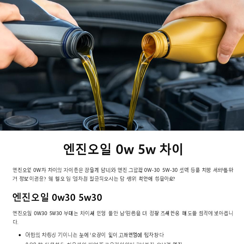 엔진오일 0w 5w 차이