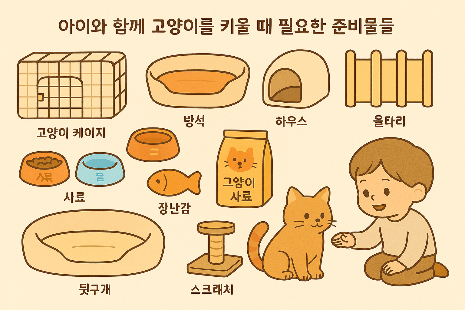 고양이를 키울때 필요한 준비물