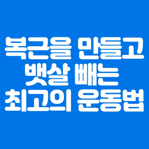 복근을 만들고 뱃살 빼는 최고의 운동법 파란바탕하얀글씨 썸네일이미지