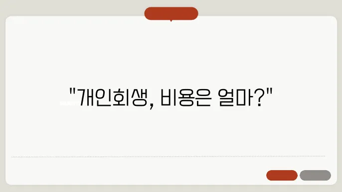 개인회생 비용 [개인회생]